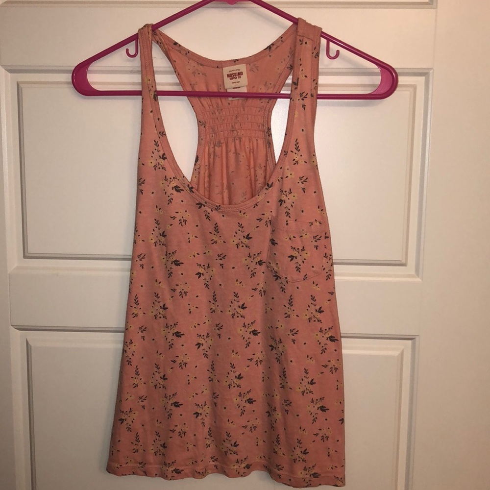 Pink floral tank top
